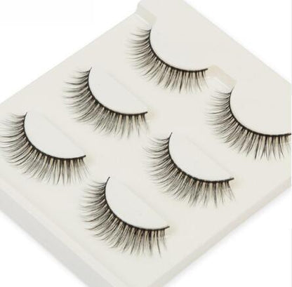 Compatible with Apple, 3 pair false eyelashes mink hair lashes Slim curly raised fake Eyelasehe extension Cilios Posticos makeup